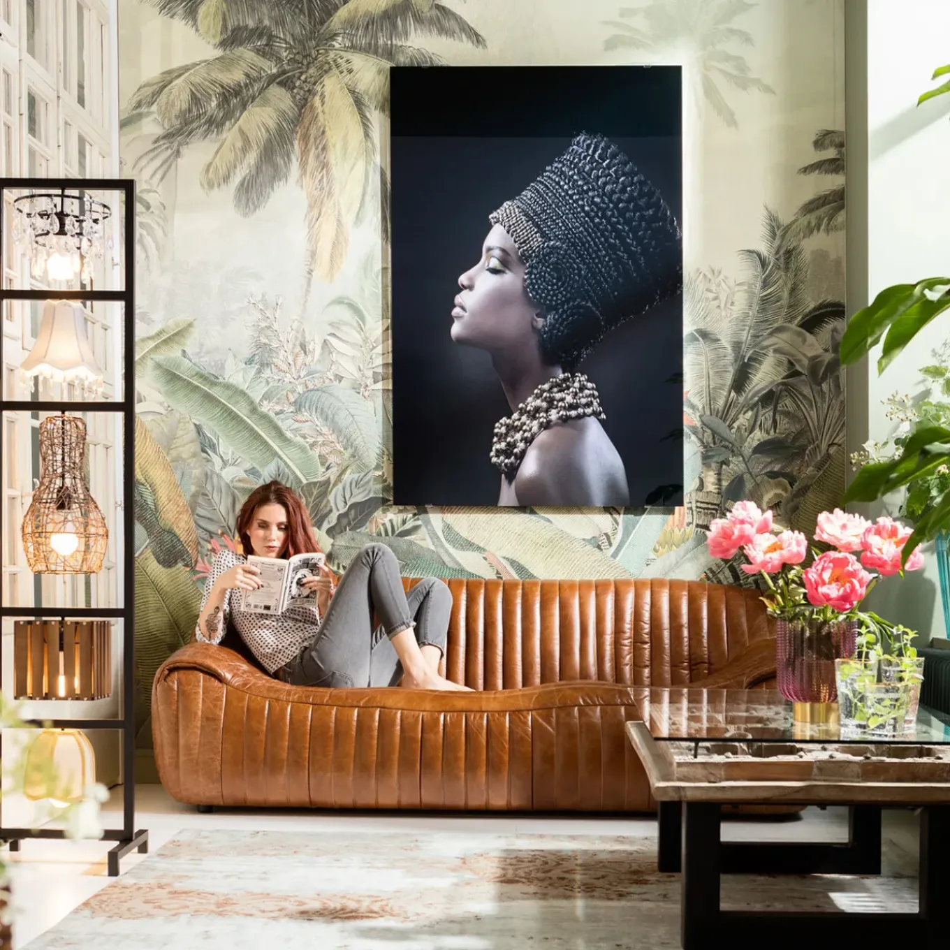 Tableau En Verre Royal Headdress Profile 100X150Cm