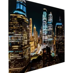 Tableau En Verre Skyline Night 150X100Cm