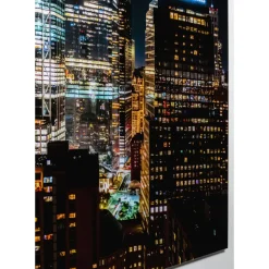 Tableau En Verre Skyline Night 150X100Cm
