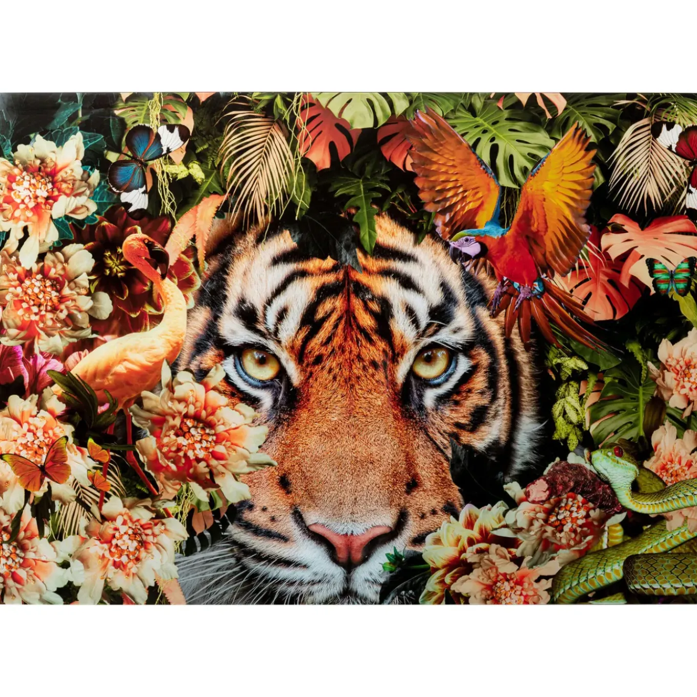 Tableau En Verre Tiger On Hunt 150X100Cm
