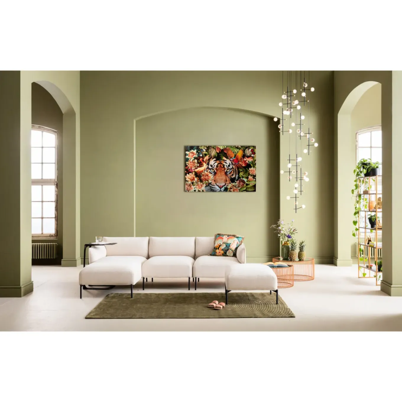 Tableau En Verre Tiger On Hunt 150X100Cm