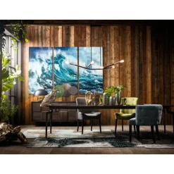 Tableau En Verre Triptychon Wave (3/Set)
