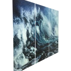 Tableau En Verre Triptychon Wave (3/Set)