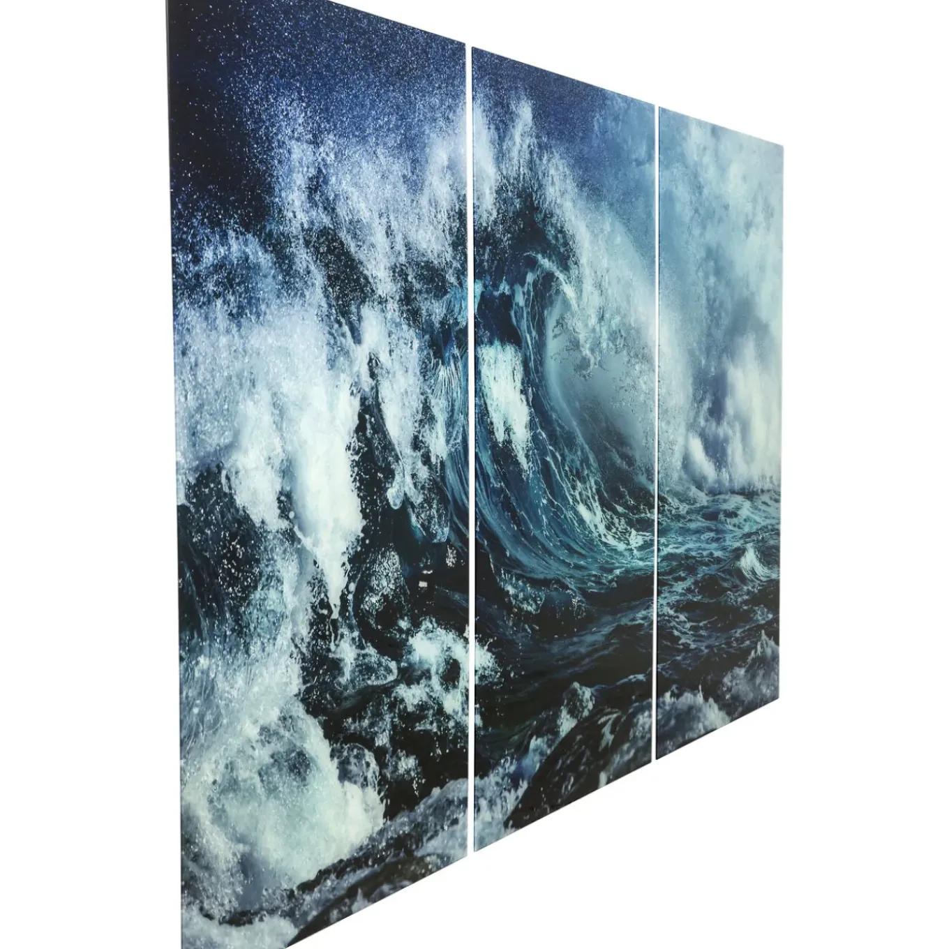 Tableau En Verre Triptychon Wave (3/Set)