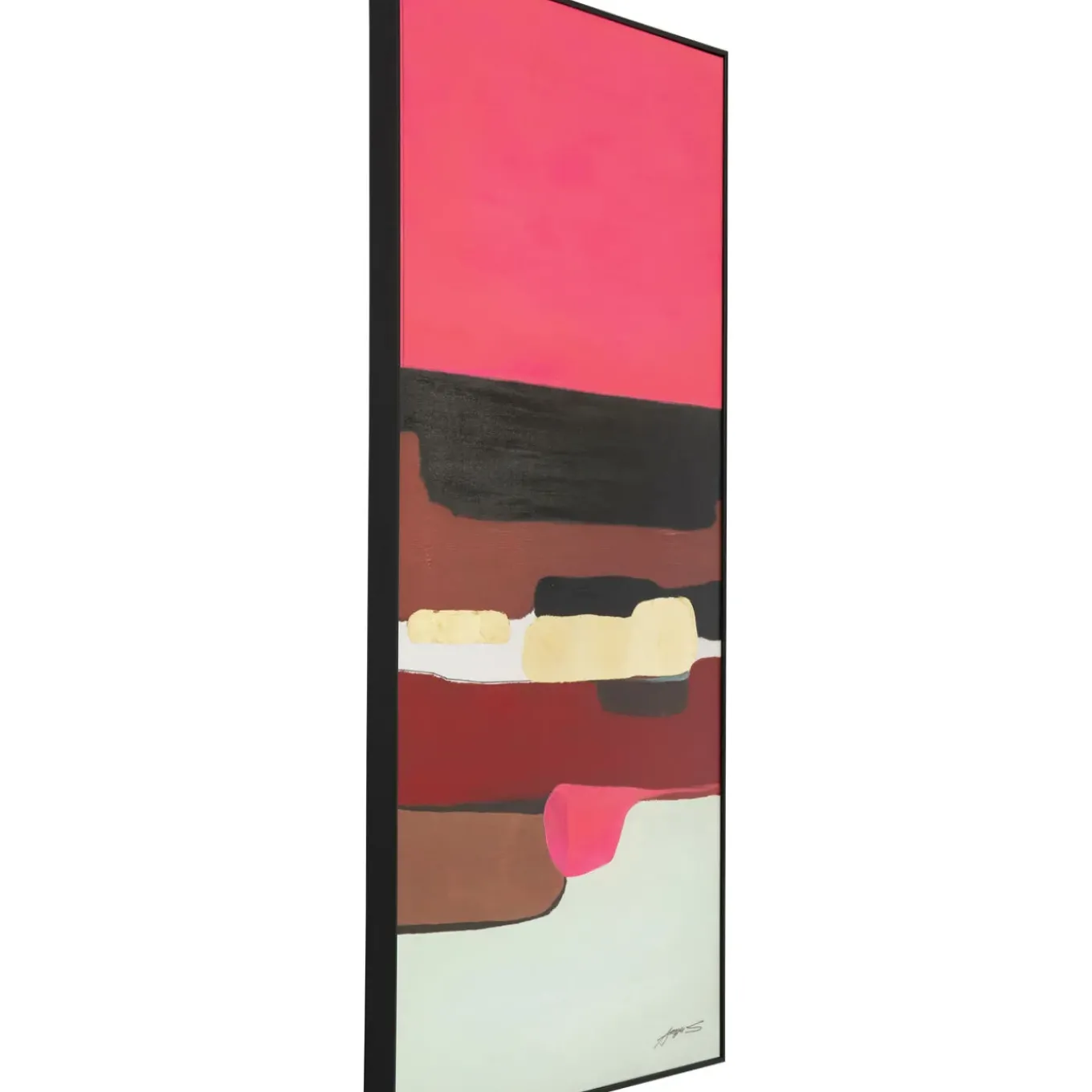 Tableau Encadre Abstract Shapes Fuchsia 73X143Cm