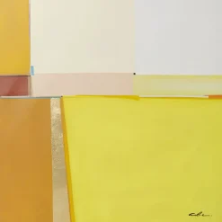Tableau Encadre Abstract Shapes Jaune 113X113Cm