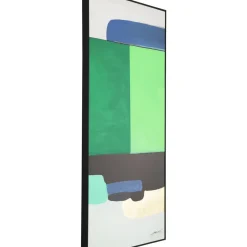 Tableau Encadre Abstract Shapes Vert 73X143Cm