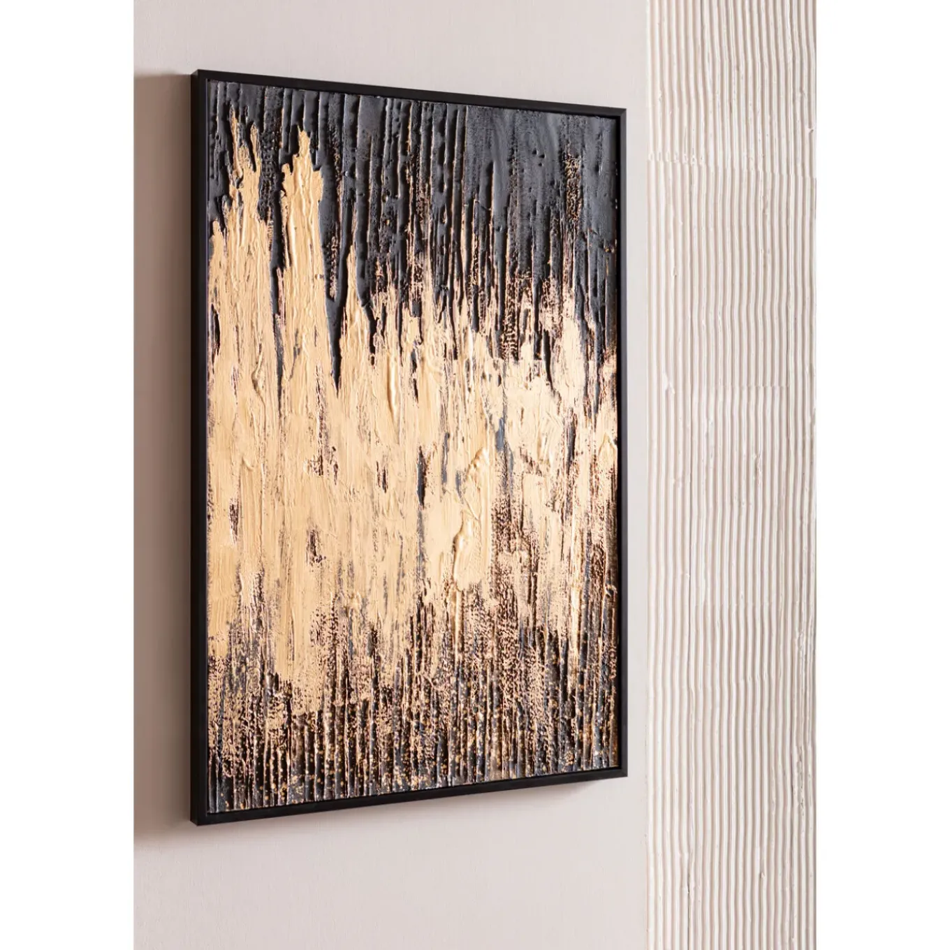 Tableau Encadre Abstract Noir 80X120Cm
