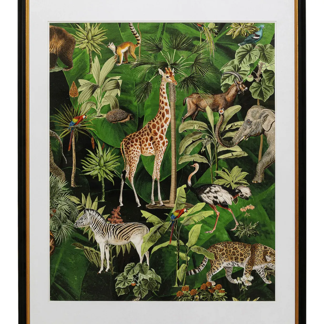 Tableau Encadre Animals In Jungle 80X100Cm