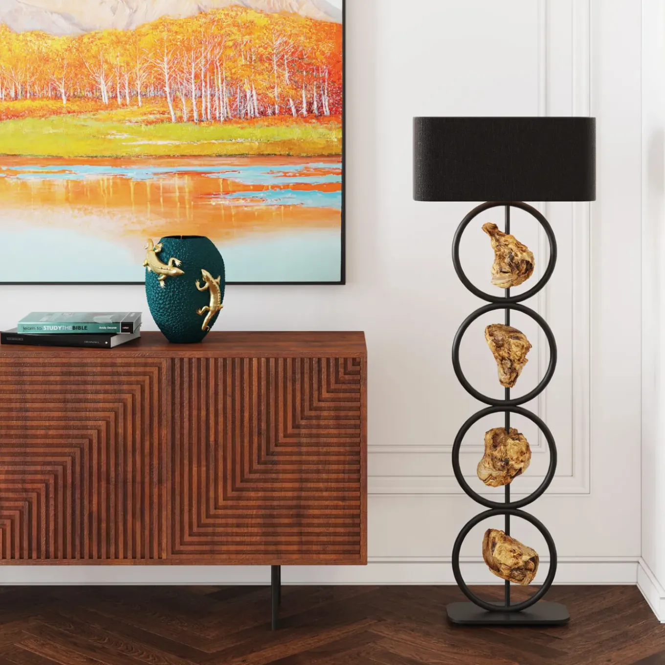 Tableau Encadre Autumnal 120X120Cm