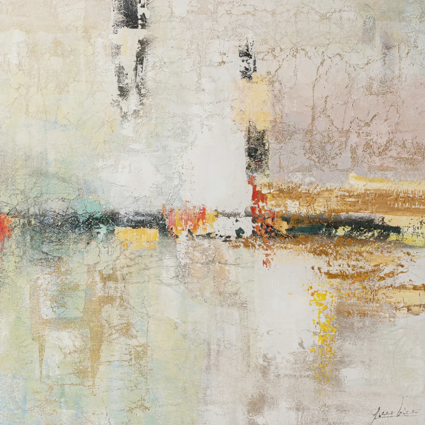 Tableau Encadre Dust Dore 120X120Cm