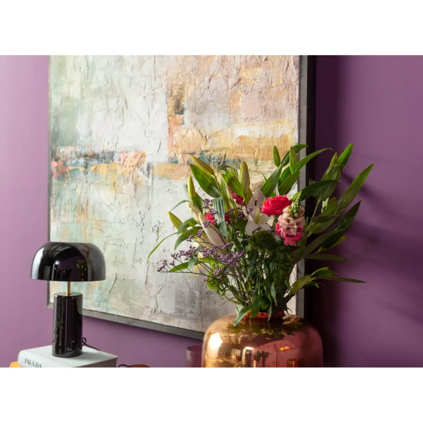 Tableau Encadre Dust Dore 120X120Cm