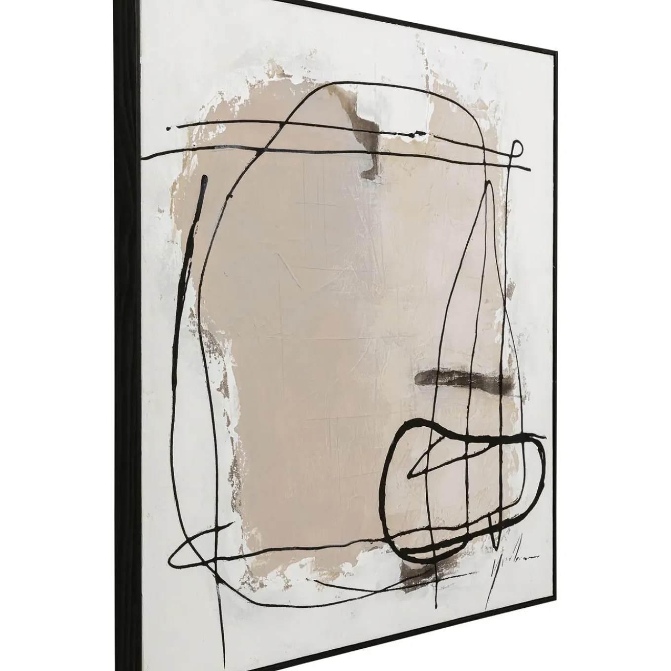 Tableau Encadre Dust Gris 100X100Cm