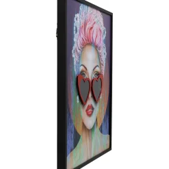 Tableau Encadre Heart Glasses 100X80Cm