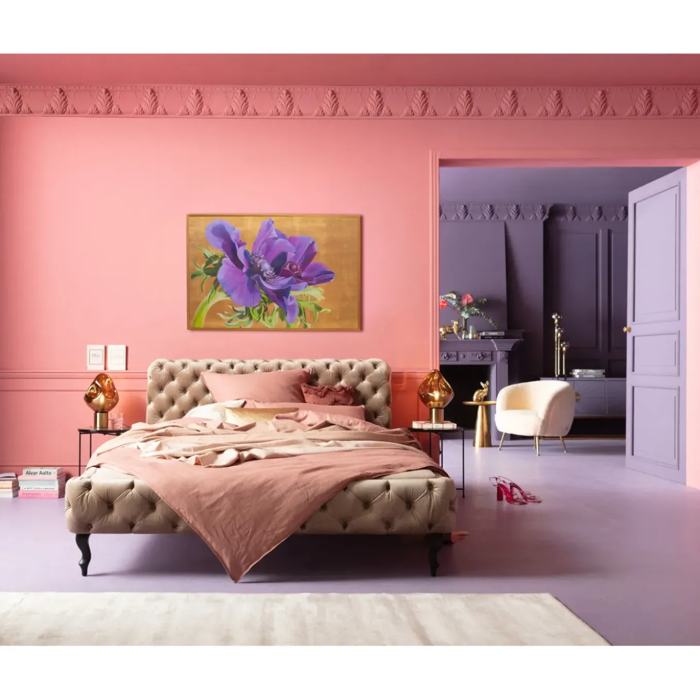 Tableau Encadre Violet 100X150Cm