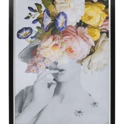 Tableau Frame Flower Lady Pastel 117X154Cm