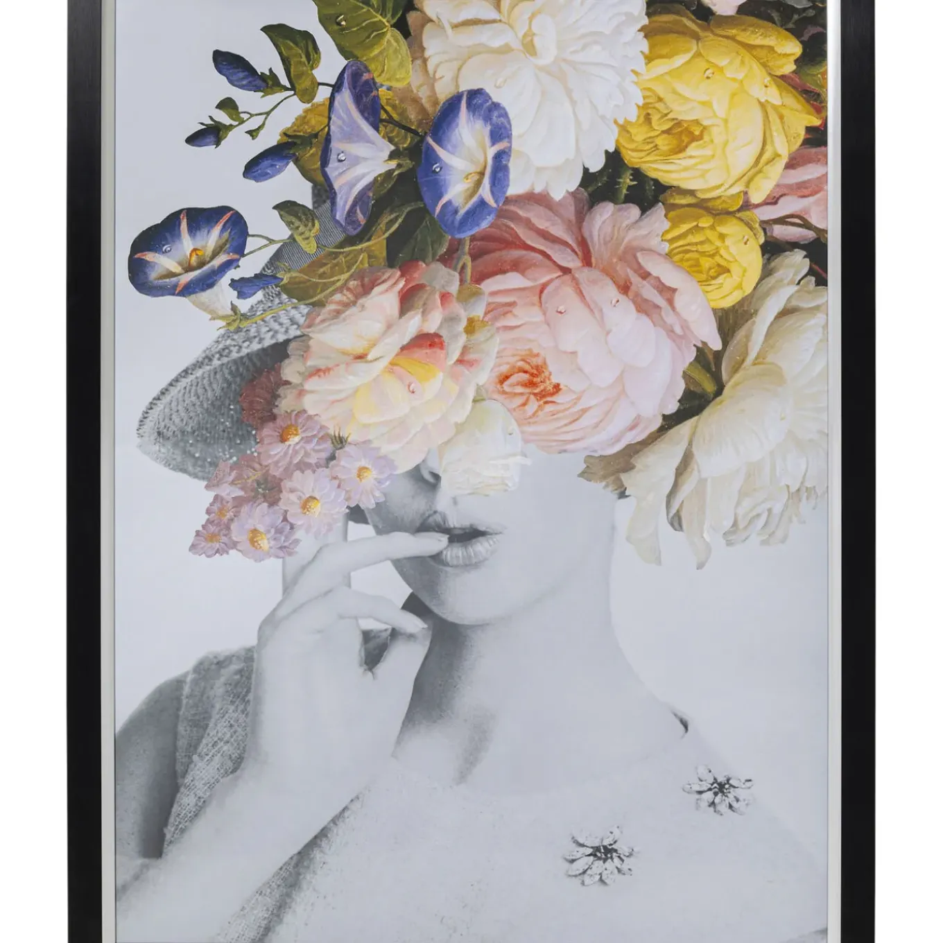 Tableau Frame Flower Lady Pastel 117X154Cm