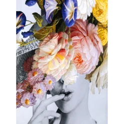 Tableau Frame Flower Lady Pastel 117X154Cm