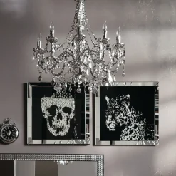 Tableau Frame Miroir Leopard 80X80Cm