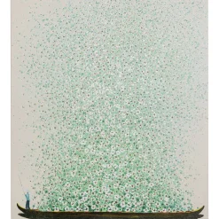 Tableau Sur Toile Flower Boat Beige Vert 80X100Cm