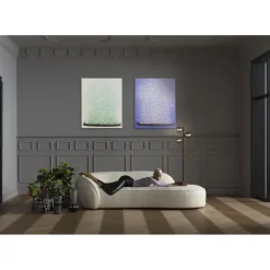 Tableau Sur Toile Flower Boat Beige Vert 80X100Cm