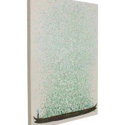 Tableau Sur Toile Flower Boat Beige Vert 80X100Cm