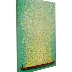 Tableau Sur Toile Flower Boat Vert Jaune 80X100Cm