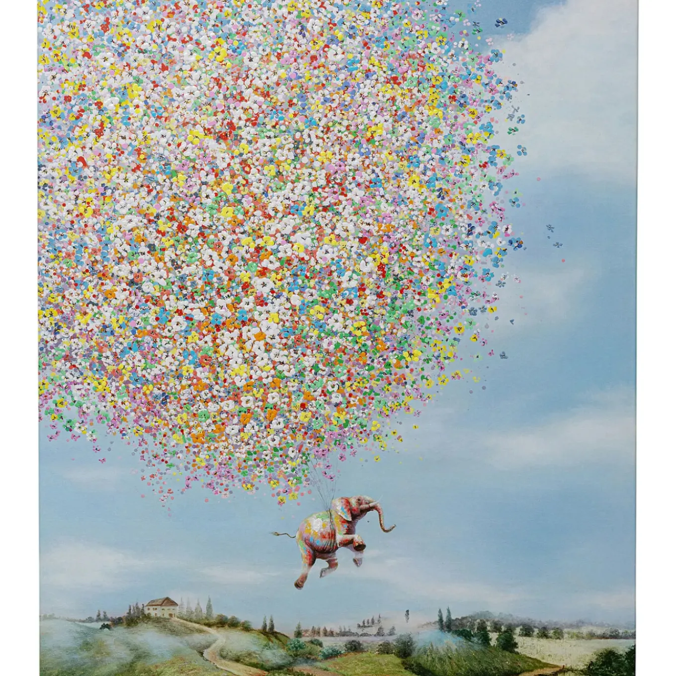 Tableau Sur Toile Flying Elephant In Day 120X160Cm