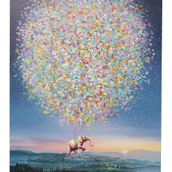 Tableau Sur Toile Flying Elephant At Night 80X100C