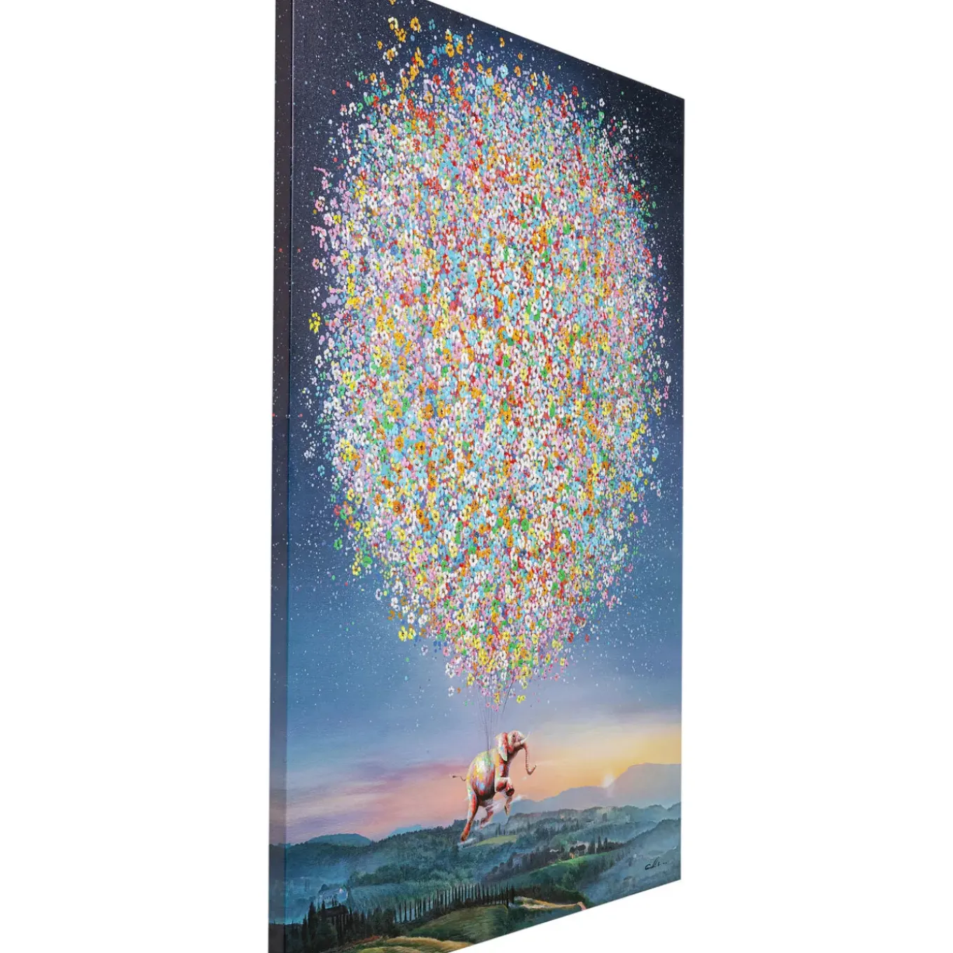 Tableau Sur Toile Flying Elephant At Night 120X160
