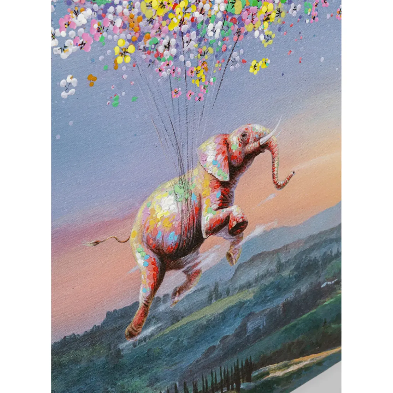 Tableau Sur Toile Flying Elephant At Night 120X160