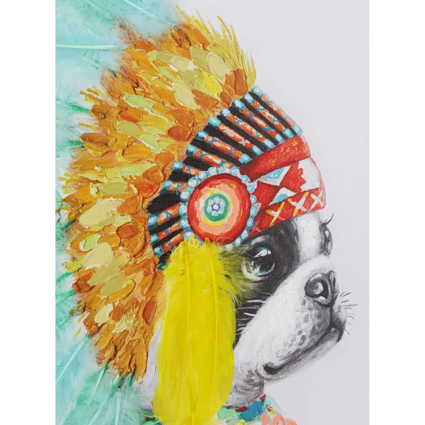 Tableau Sur Toile Headdress Dog 80X80Cm