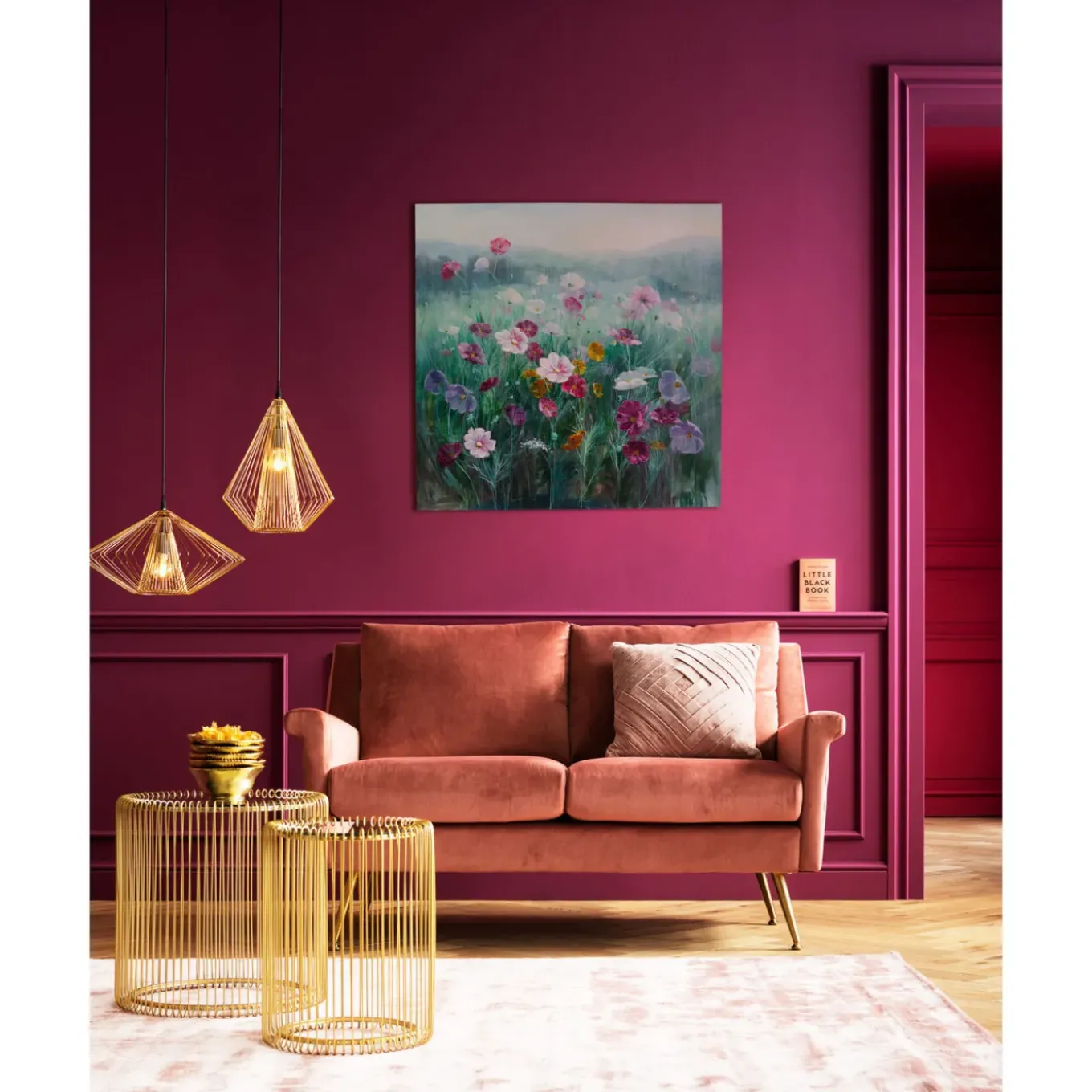 Tableau Sur Toile Pastell Flowers 120X120Cm