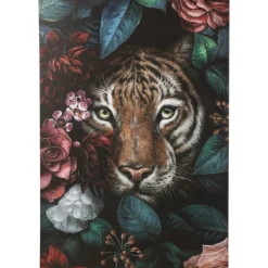 Tableau Sur Toile Tiger In Flower 90X140Cm
