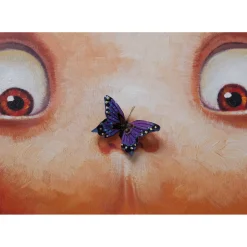 Tableau Touched Boy With Butterflies 100X100Cm