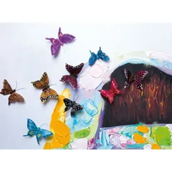 Tableau Touched Boy With Butterflies 100X100Cm