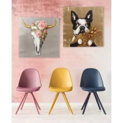 Tableau Touched Dog With Pineapple 80X80Cm