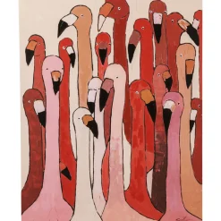 Tableau Touched Flamingo Meeting 90X120Cm