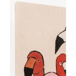 Tableau Touched Flamingo Meeting 90X120Cm