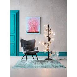 Tableau Touched Flower Boat Bleu-Fuchsia 80X100Cm