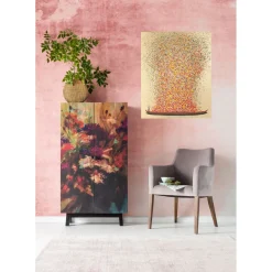 Tableau Touched Flower Boat Dore-Rouge 80X100Cm