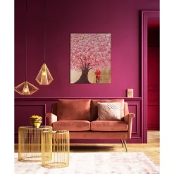Tableau Touched Flower Couple Dore-Fuchsia 80X100C