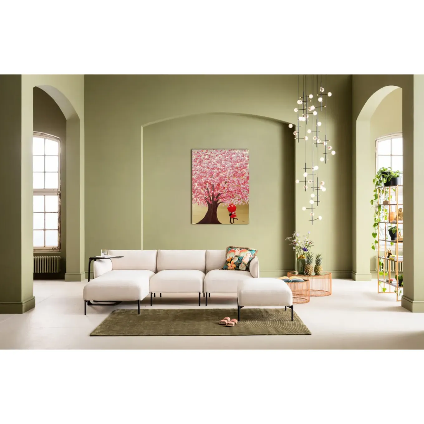 Tableau Touched Flower Couple Dore-Fuchsia 120X160