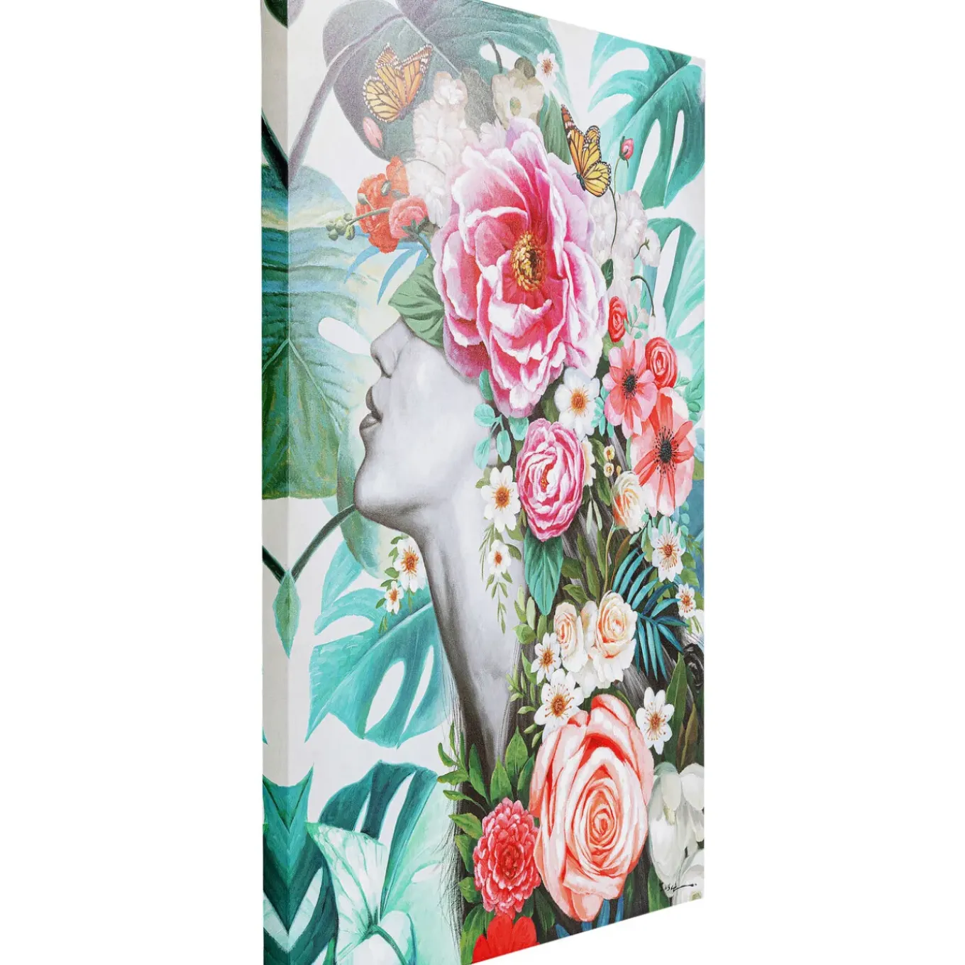 Tableau Touched Flower Lady 90X120Cm