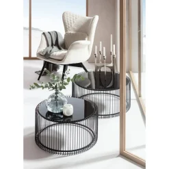 Tables Basses Wire Noir (Set De 2)