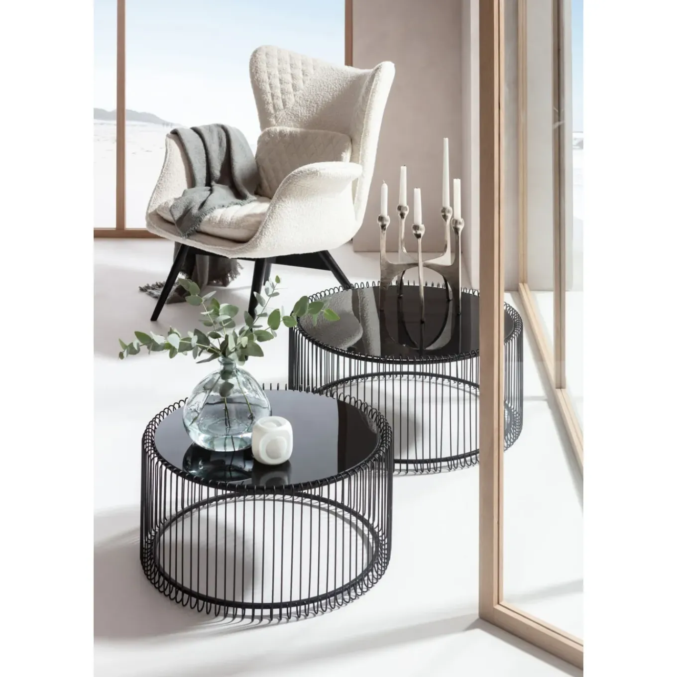 Tables Basses Wire Noir (Set De 2)