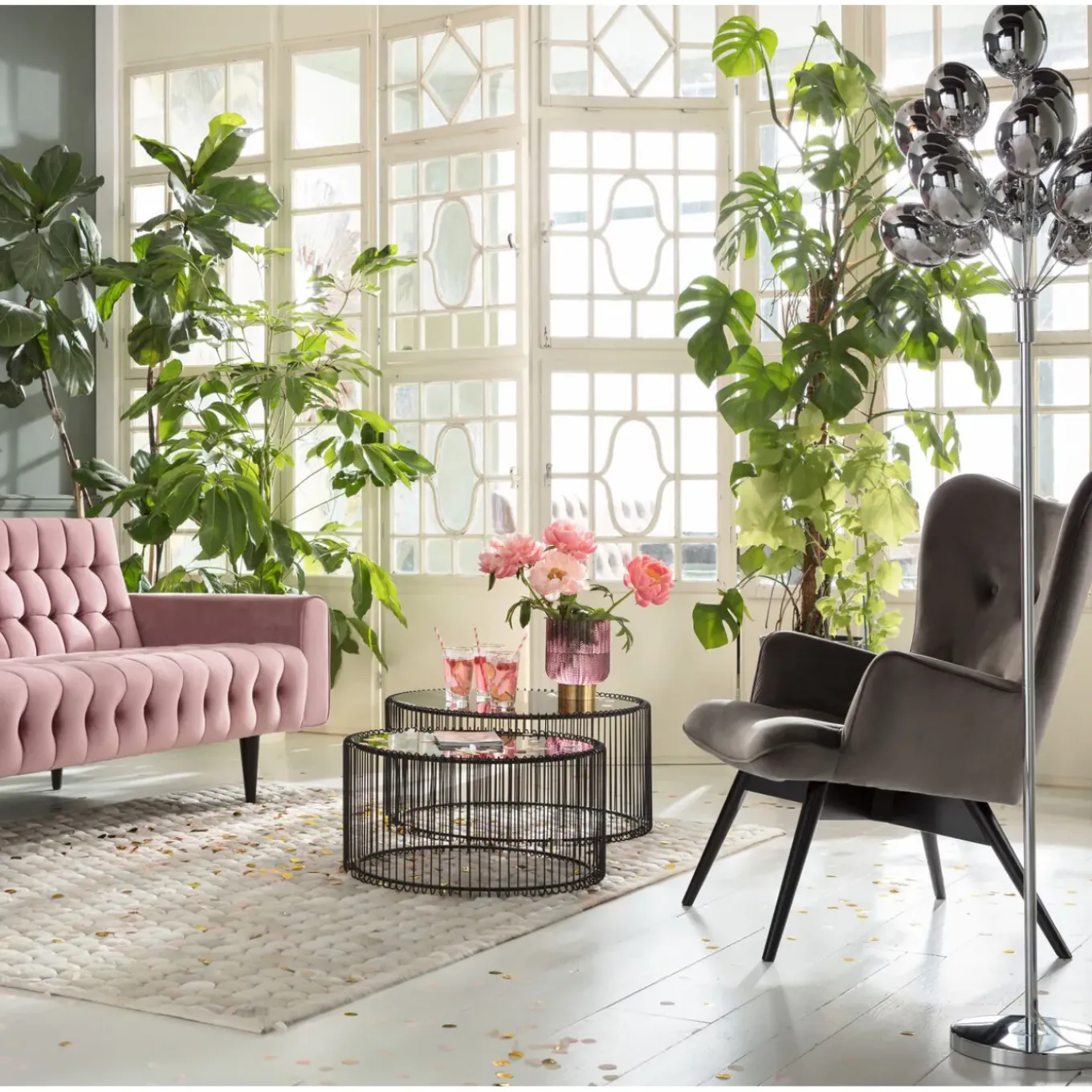 Tables Basses Wire Noir (Set De 2)