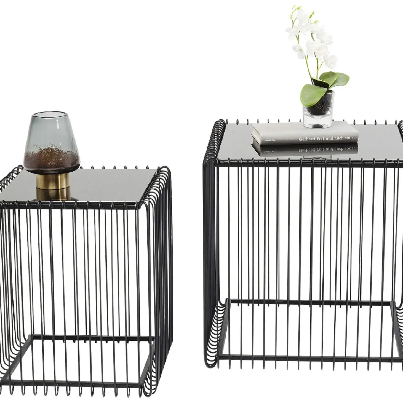 Tables D Appoint Wire Carre Noir 45X45Cm (2/Set)