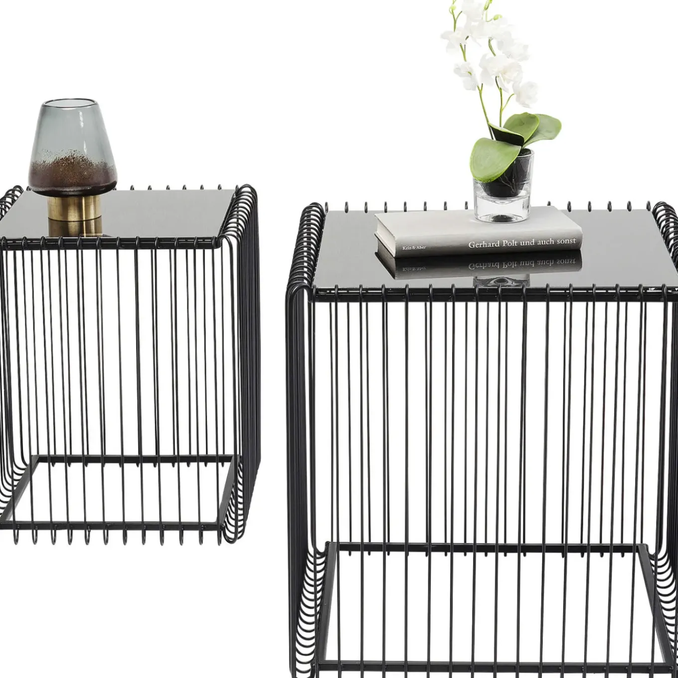 Tables D Appoint Wire Carre Noir 45X45Cm (2/Set)