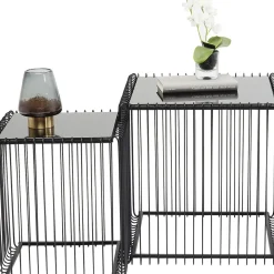 Tables D Appoint Wire Carre Noir 45X45Cm (2/Set)